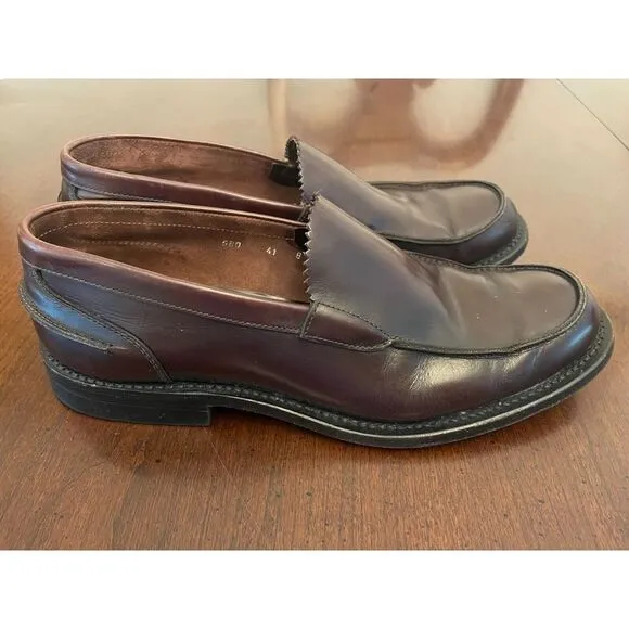 Prada Brown Leather‎ Slip On Penny Loafers Men's 8.5