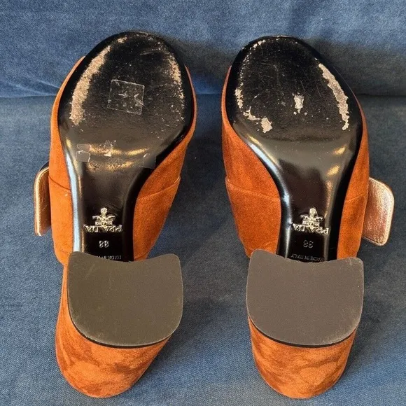 Prada Brown Suede Block Heel Slide‎ Sandals Size 38