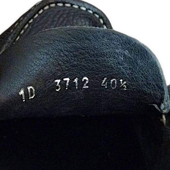 Prada Driving Loafers in Black with Silver Detail, Size EU 40.5 US 10