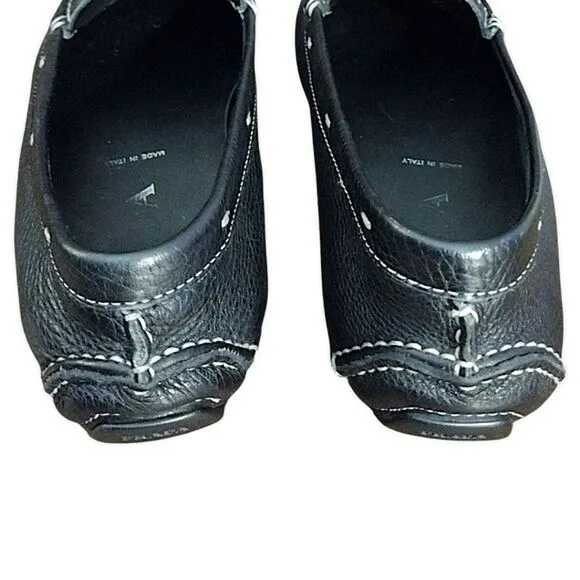 Prada Driving Loafers in Black with Silver Detail, Size EU 40.5 US 10