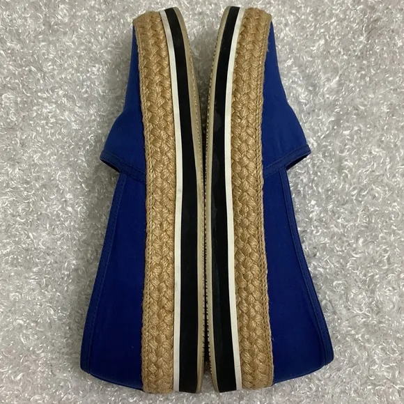 Prada Ladies Size 6 1/2 Blue Espadrilles Shoes