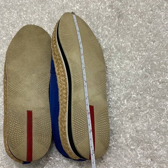Prada Ladies Size 6 1/2 Blue Espadrilles Shoes