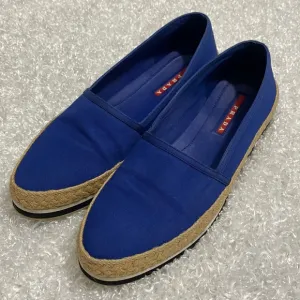 Prada Ladies Size 6 1/2 Blue Espadrilles Shoes