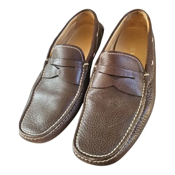 Prada Men's Brown Leather Driving Loafers Size 8.5