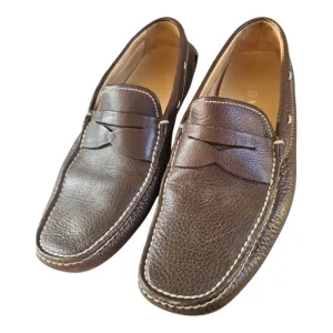 Prada Men's Brown Leather Driving Loafers Size 8.5
