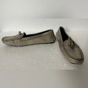 Prada Metallic Bow Driving Loafers Flats Size: 37 EUR