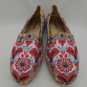 Prada Multicolor Floral Brocade Jacquard 20mm Espadrille EU 39 (US 8.5)