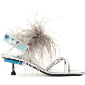 Prada Ostrich Feather Sling-back