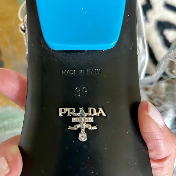 Prada Ostrich Feather Sling-back