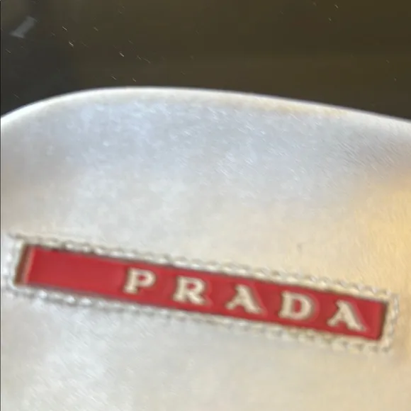Prada Silver Floral Embellished slide Sandals vintage Y2K