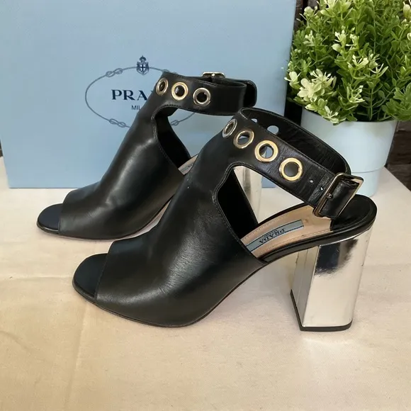 PRADA Sling Back Open Toe Sandals