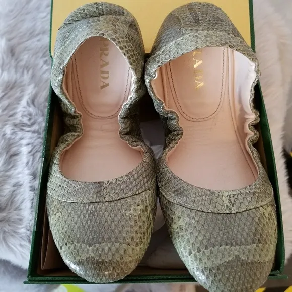 Prada Snakeskin foldable flats