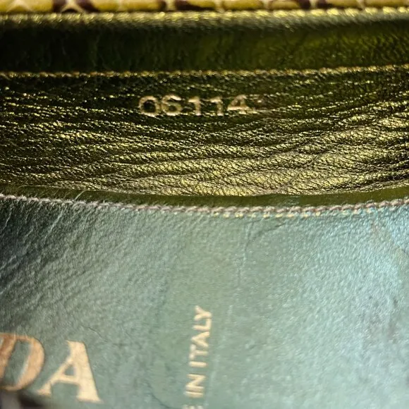 PRADA Snakeskin Green Driving Loafers | Leather Tie Designer Logo Flats