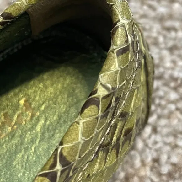 PRADA Snakeskin Green Driving Loafers | Leather Tie Designer Logo Flats