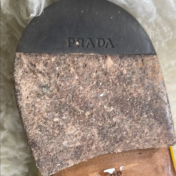 Prada Yellow Loafers Patent Leather Flats