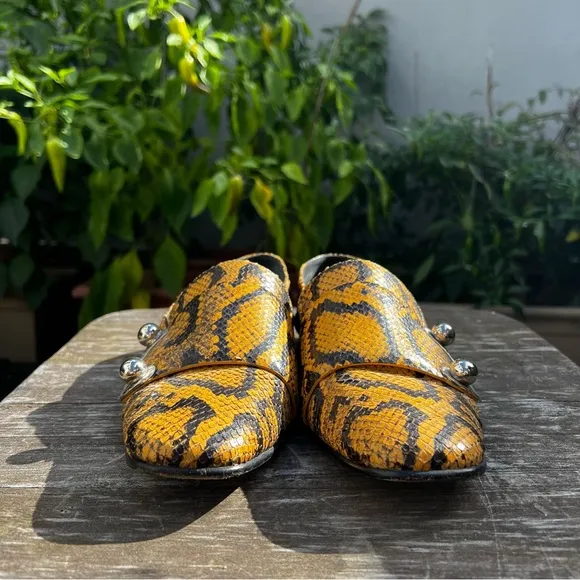 PROENZA SCHOULER Snake Skin Buckle Loafers