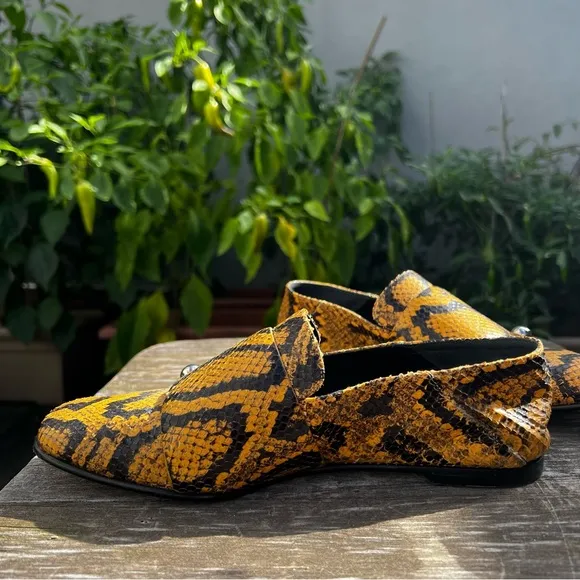 PROENZA SCHOULER Snake Skin Buckle Loafers