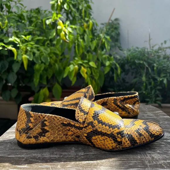 PROENZA SCHOULER Snake Skin Buckle Loafers