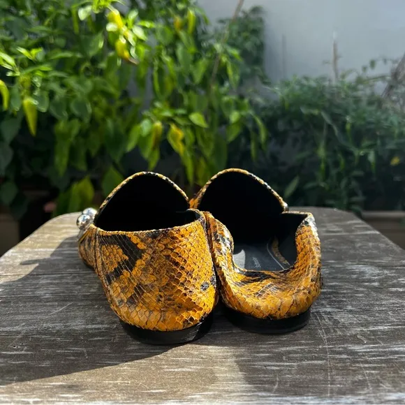 PROENZA SCHOULER Snake Skin Buckle Loafers
