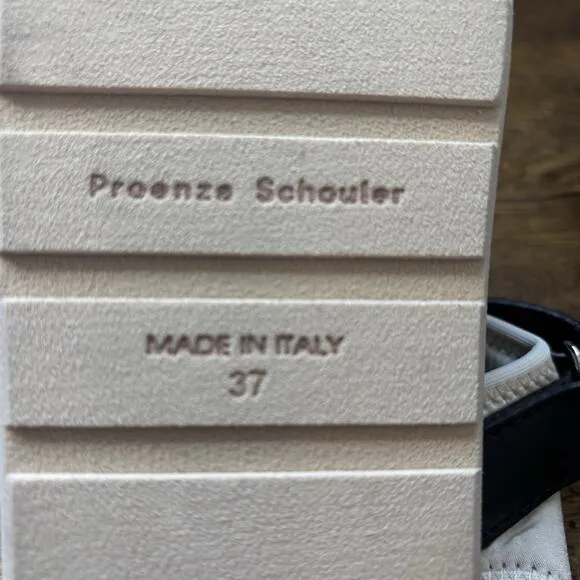 Proenza Schouler Womens Sandal 7 Black 37 Leather Neoprene Strappy Dad New