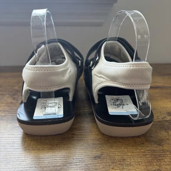Proenza Schouler Womens Sandal 7 Black 37 Leather Neoprene Strappy Dad New