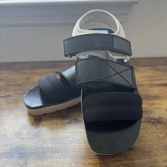 Proenza Schouler Womens Sandal 7 Black 37 Leather Neoprene Strappy Dad New