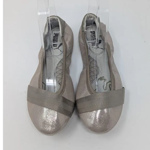 Puma Ballet Flats Rhythm Shine Foldable Gold Size 6