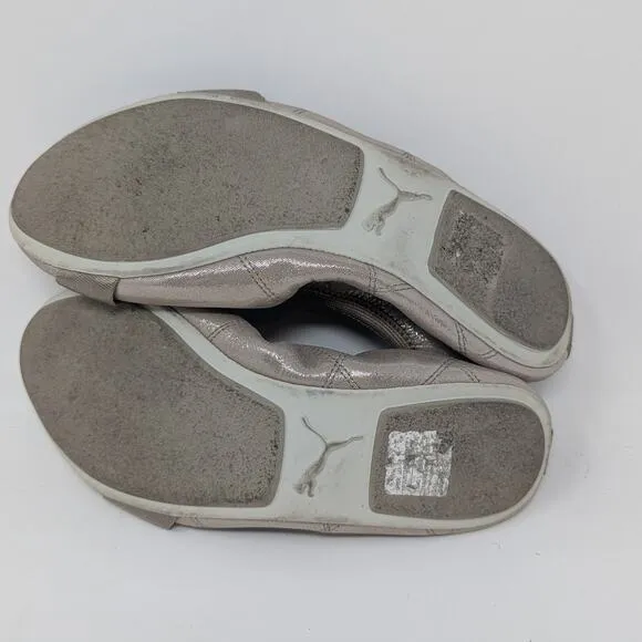 Puma Ballet Flats Rhythm Shine Foldable Gold Size 6