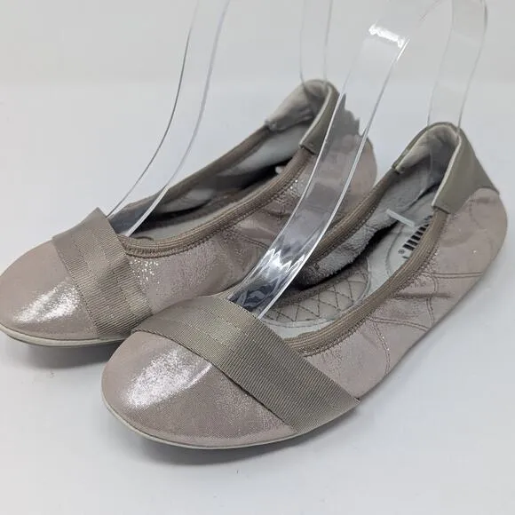 Puma Ballet Flats Rhythm Shine Foldable Gold Size 6