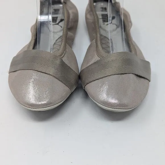 Puma Ballet Flats Rhythm Shine Foldable Gold Size 6