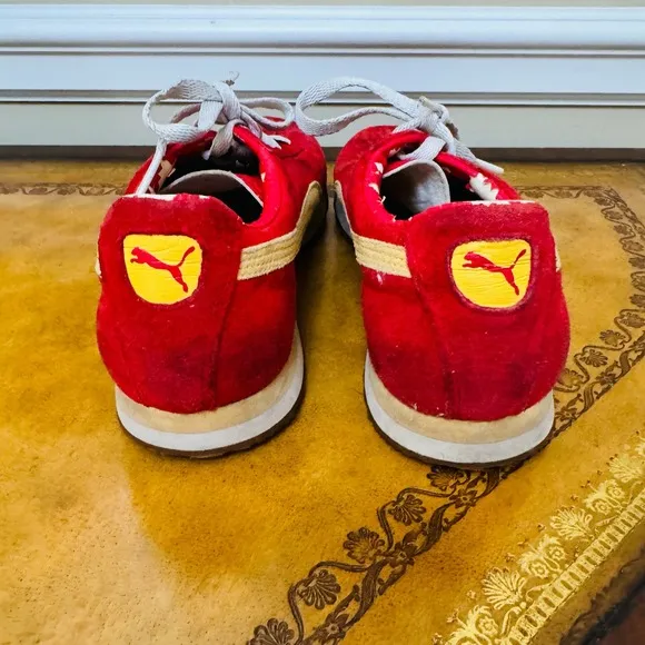 PUMA Roma Classic Gum Suede Leather Retro Red Sneakers VTG 1960s Womens Sz 6.5
