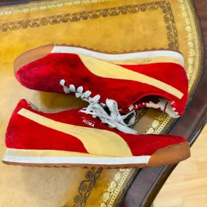 PUMA Roma Classic Gum Suede Leather Retro Red Sneakers VTG 1960s Womens Sz 6.5