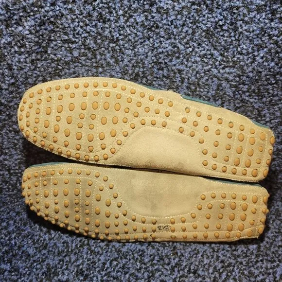Quid Men's Size 44 EU Blue Taupe Suede Moccasins Slip On Casual Driving Loafers