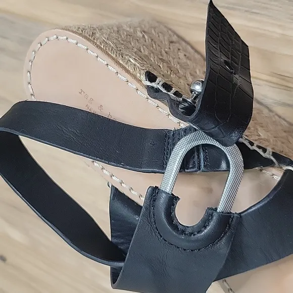 Rag &amp; Bone August Leather Platform Espadrilles