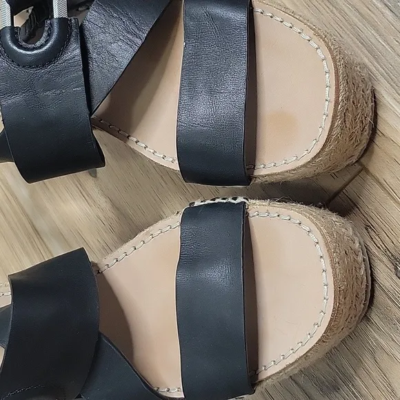 Rag &amp; Bone August Leather Platform Espadrilles