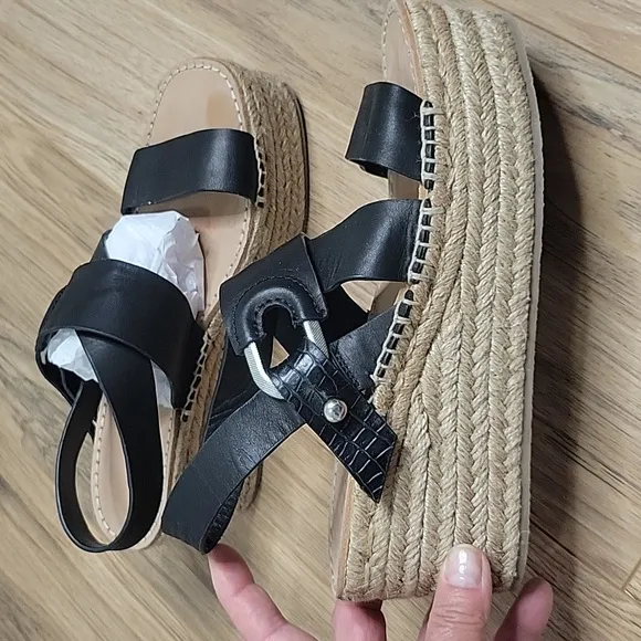 Rag &amp; Bone August Leather Platform Espadrilles