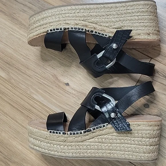 Rag &amp; Bone August Leather Platform Espadrilles