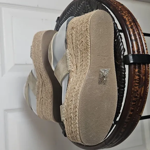 Rag &amp; bone August Suede And Leather Espadrille Sandals In Taupe 36.5 Size 6.5