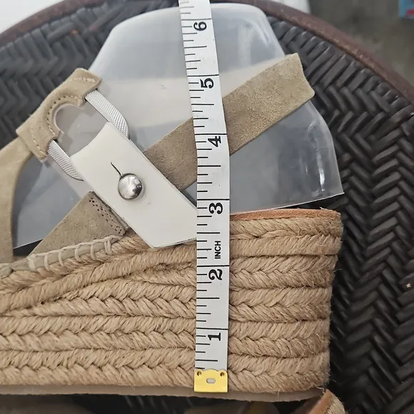 Rag &amp; bone August Suede And Leather Espadrille Sandals In Taupe 36.5 Size 6.5