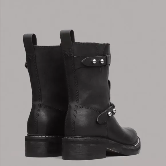 Rag &amp; Bone Black Moto Boot Leather Size 36