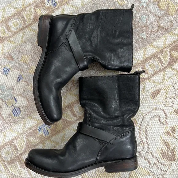 Rag &amp; Bone Black Moto Boot Leather Size 36