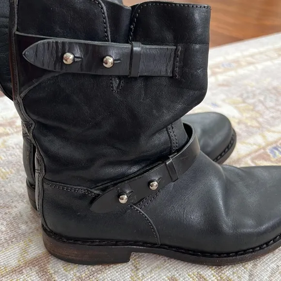Rag &amp; Bone Black Moto Boot Leather Size 36