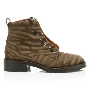 Rag &amp; Bone Cannon Zip-Up Zebra-Stripe Calf Hair Combat Boots size 8 (38)