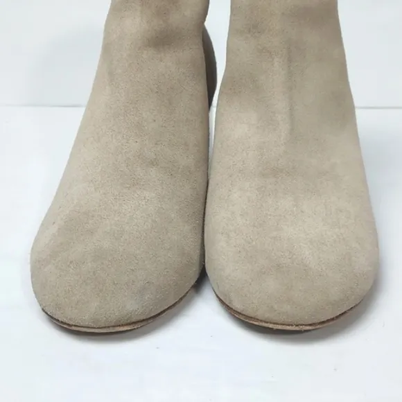 Rag &amp; Bone Drea Boots Smoke Suede Chunky Heeled Booties Beige/Cream Size 8