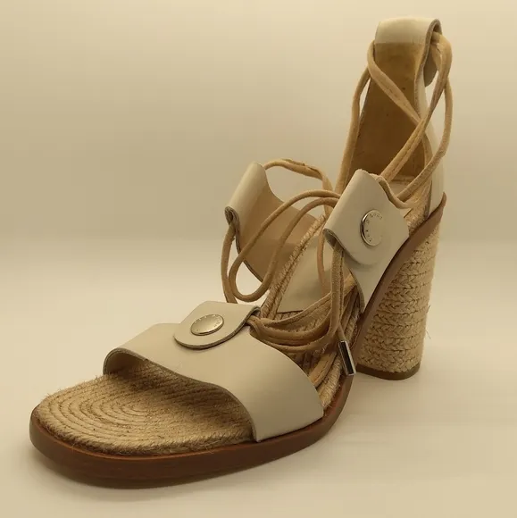 Rag &amp; Bone Eden Leather Lace-Up Block Heel Sandals NIB - 37 / 7