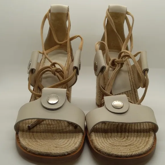 Rag &amp; Bone Eden Leather Lace-Up Block Heel Sandals NIB - 37 / 7
