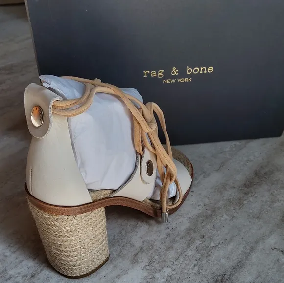Rag &amp; Bone Eden Leather Lace-Up Block Heel Sandals NIB - 37 / 7