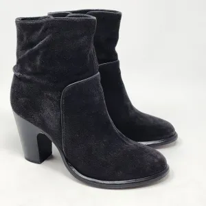 Rag &amp; Bone Heeled Bootie Women EU38/US8 Grayson Black Suede Stacked Heel