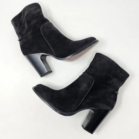 Rag &amp; Bone Heeled Bootie Women EU38/US8 Grayson Black Suede Stacked Heel