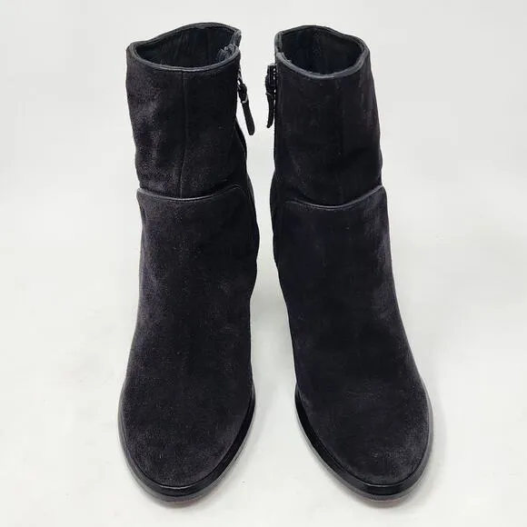 Rag &amp; Bone Heeled Bootie Women EU38/US8 Grayson Black Suede Stacked Heel
